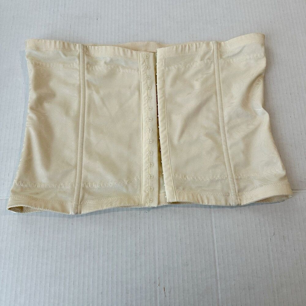 Maidenform Waist Shaper Girdle 2XL Front Hook & Eyes Cream Beige Shapewear